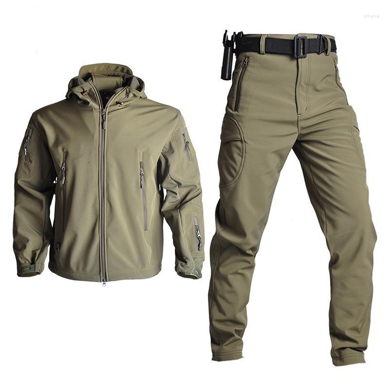 

Men' Tracksuits Tactics Men' Sets Hunting Jacket Men Cargo Pants Waterproof Tactical Combat Suits Military Zipper Jackets Winter Coat, Black jackets