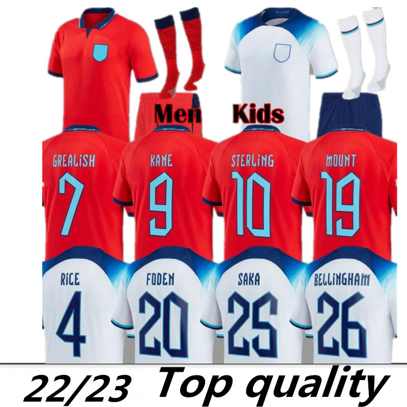 

2022 soccer jersey England 23 22 KANE FODEN STERLING MOUNT RASHFORD SANCHO MAGUIRE GREALISH 2022 Football shirts men kids kit uniforms BELLINGHAM SAKA