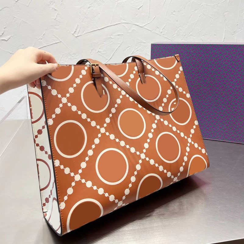 

leather tote bag large designer bag handbag women Classic Print Leather Shopping Shoulder Bags Wallet Female Purses 2209020, Canvas--style 1--35*30cm