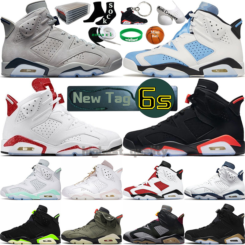 

Mens Basketball Shoes 6 6s UNC Home Infrared Georgetown Bordeaux Red Oreo Carmine Midnight Navy Black Cat Hare Electric Green Men Sports Sneakers Womens Trainers, Color 1