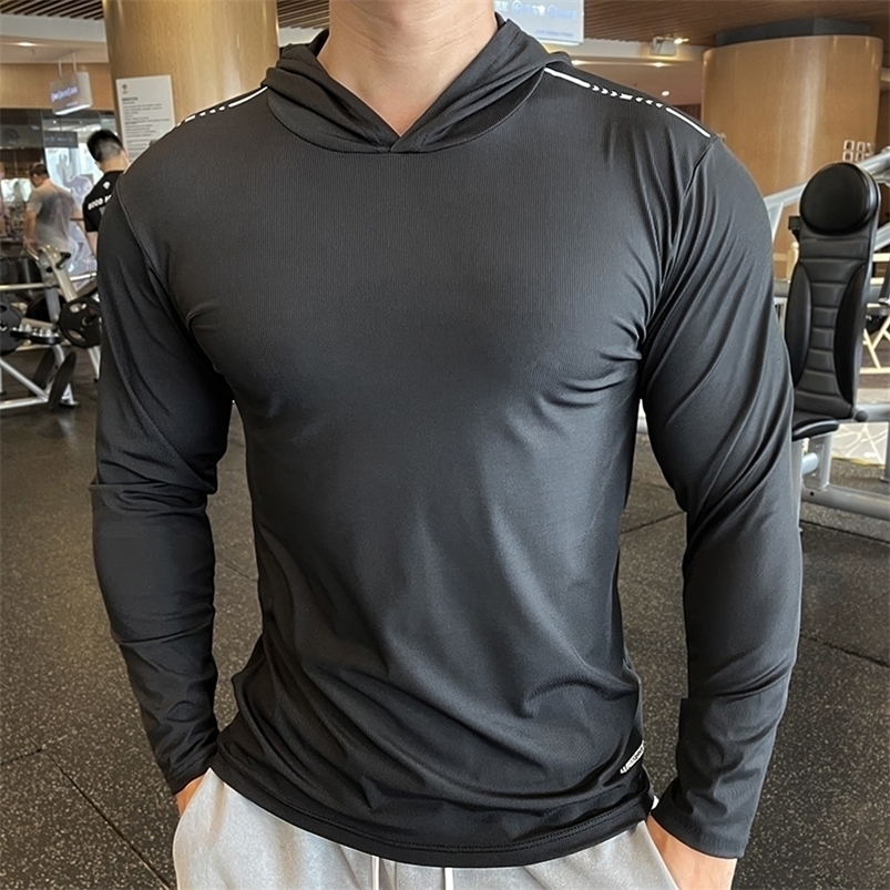T-shirts pour hommes Gym Hommes T-shirt Casual Manches Longues Slim Tops Tees T-shirt Élastique Sports Fitness Mince Confort Respirant Séchage Ra