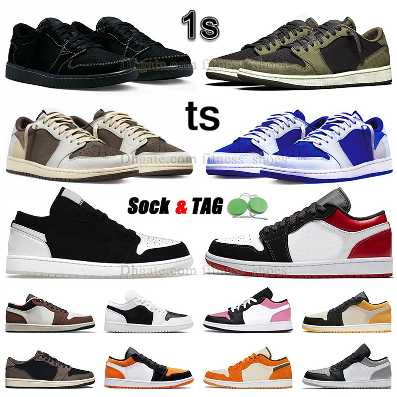 

Jumpman 1 Low Travis Mens Basketball Shoes Big Size 12 13 1s Scotts blue white dark reverse mocha brown sail black phantom diamond grey bred sneakers designer eur 46 47, A24