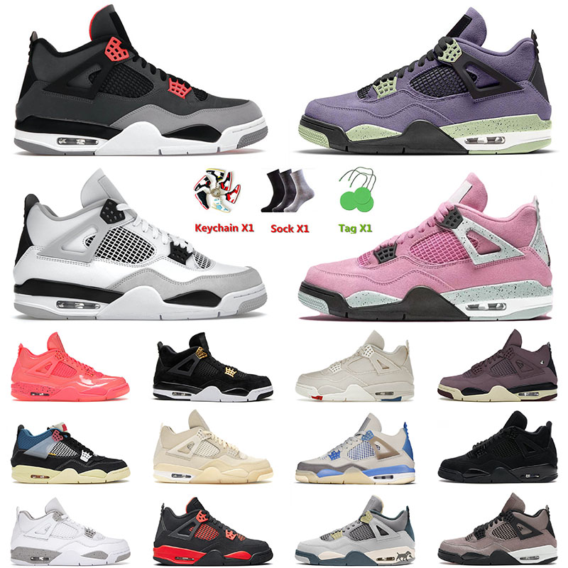 2023 Chaussures de basket-ball pour hommes 4 4S IV infrarouge militaire noir Université noire rose zen maître bred violet minerai masculin femmes