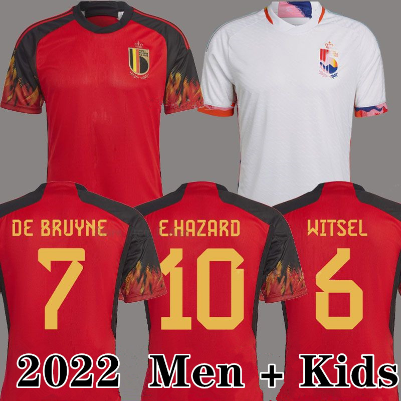 

2022 Belgium Soccer Jersey E.HAZARD T.HAZARD R.LUKAKU TIELEMANS 22 23 DE BRUYNE WITSEL BATSHUAYI MERTENS Football Shirt men kids Kits Jerseys, Color 6