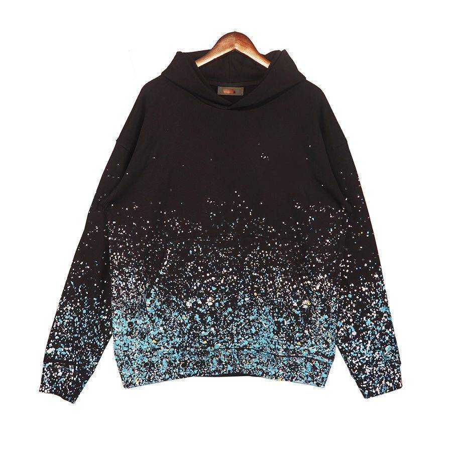 

2022 Fashion Brand High Street Hoodie Autumn And Winter Star Sky Speckle Flower Print Letter Pullover Sweatshirt, Black