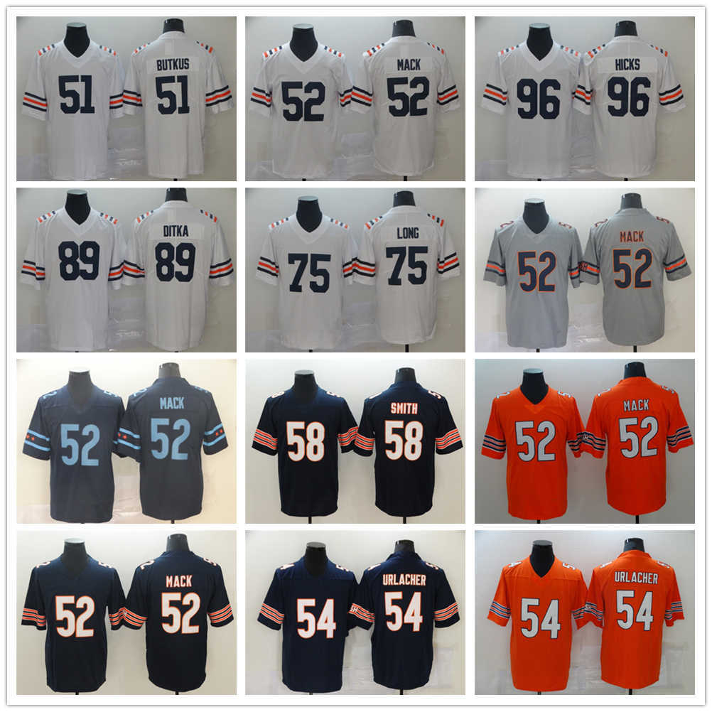

Chicago''Bears''New Football Jerseys 51 Dick Butkus 52 Khalil Mack 54 Brian Urlacher 58 Smith Long Ditka Hicks, Same as picture