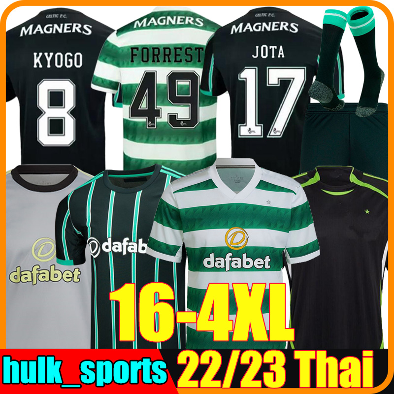 

4XL 2022 2023 Celtic soccer jerseys Teamgeist 22/23 Third KYOGO JOTA AJETI ABADA MCGREGOR TURNBULL STARFELT CARTER-VICKERS JUNIOR INFANT football shirt Kits sock set, 22-23 home player