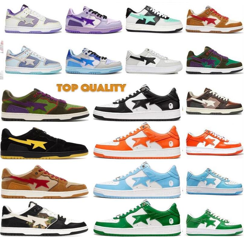 

Sk8 Men Women Casual Shoes A Bapestas Sta Low ABC Camo Stars White Green Red Black Yellow Sneakers, With tag