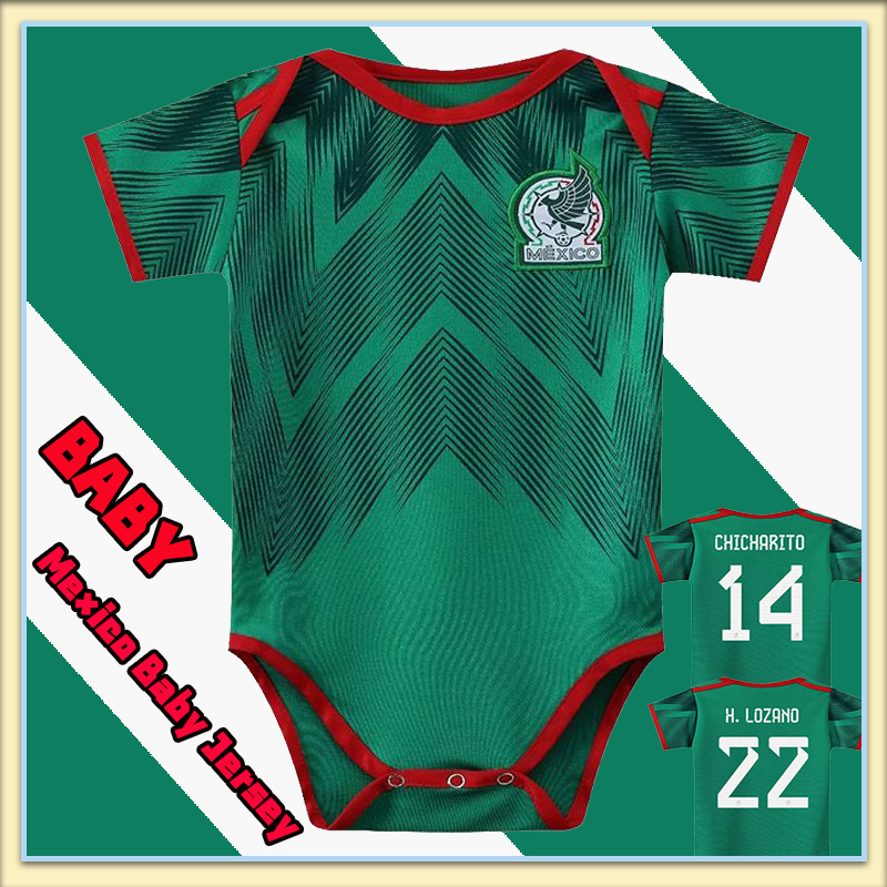 

2022 Mexico National Team Baby Clothes Soccer Jerseys CHICHARITO H. LOZANO A. GUARDADO Home Away R. JIMENEZ E.ALVAEZ Football Shirts, 2022 home green