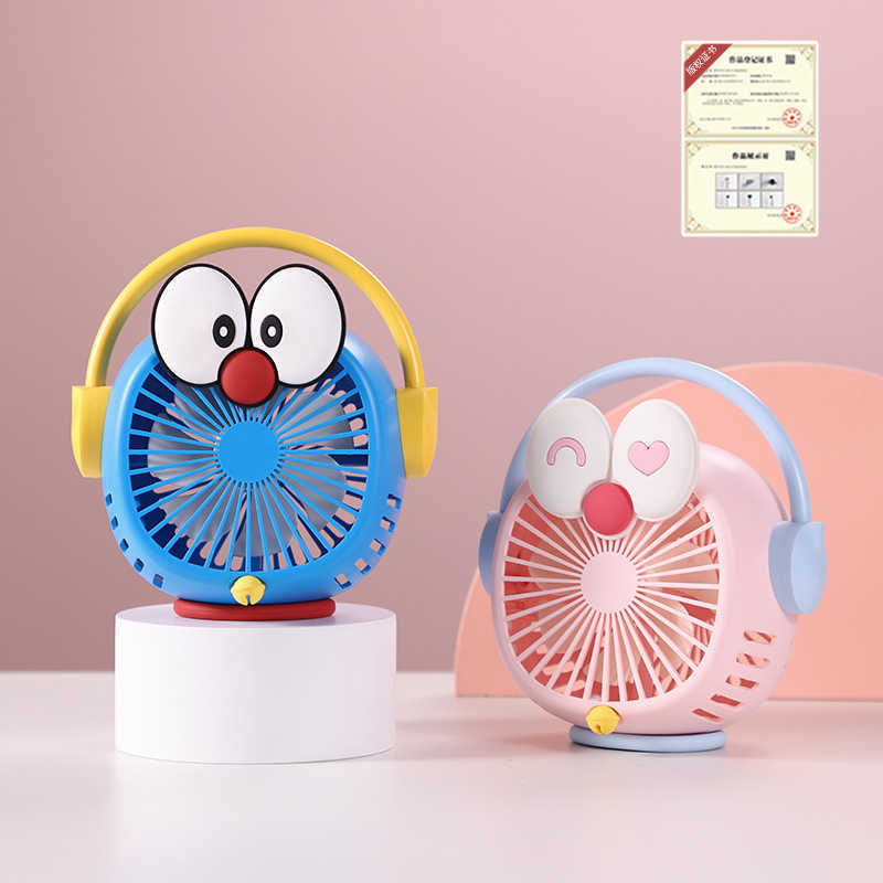 Electric Fans Cartoon Mini Small Fan Home Office Desktop Table Electric Fan Student dormitory USB Rechargeable Portable Air Conditioning T220924-image-806531674
