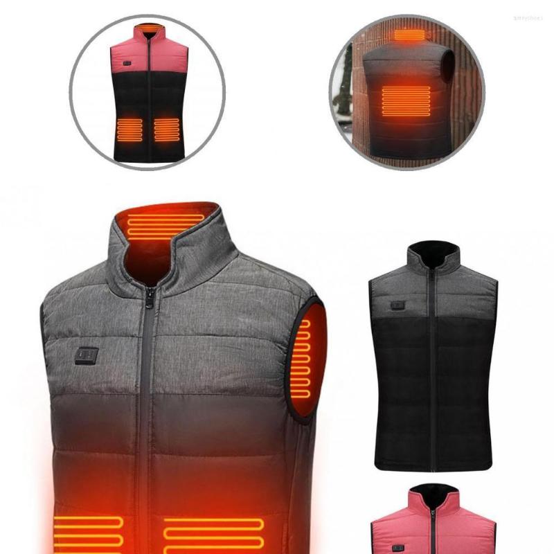 

Men's Jackets 3D Cutting Fashion Stand Collar Winter Heating Jacket USB Heated Self Vest Zipper Closure Thermal Clothing, Pink