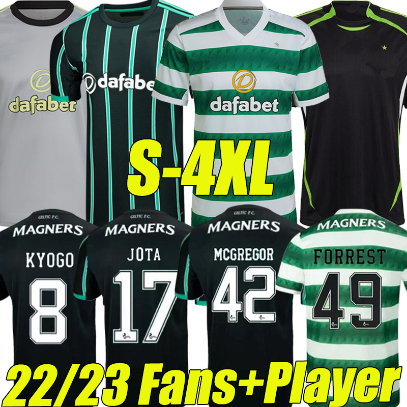 

4XL 22/23 Celtic Teamgeist FC Soccer Jersey KYOGO JOTA AJETI Giakoumakis Daizen Carter-Vickers 2022 2023 McGregor ABADA TURNBULL STARFELT Men Kids Kit Football Shirt, 22-23 home player