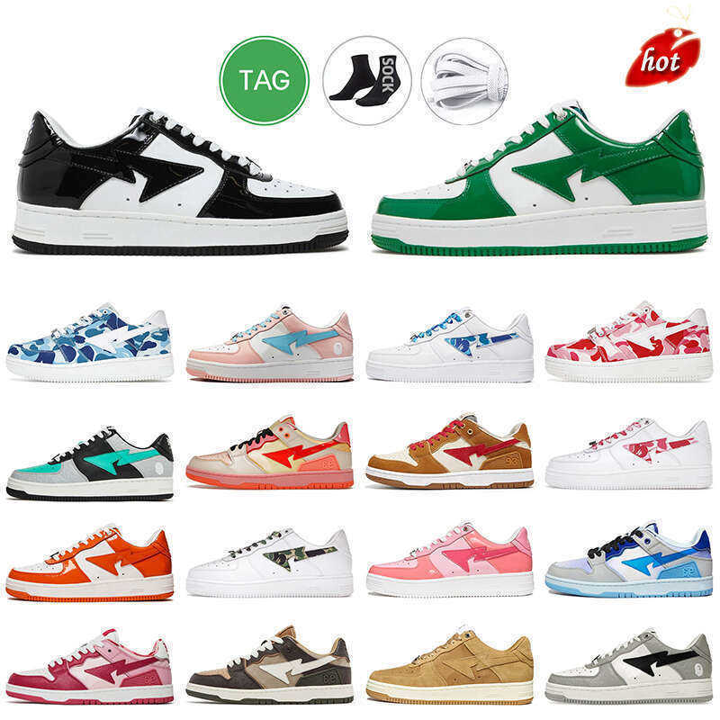 

Bapesta SK8 Designer Casual Shoes Women Mens Bapestas Baped Sta Sk8 Black White Green Color Camo Combo Pink Pastel Pack Sax W, C29 blue suede 36-45