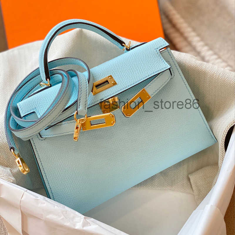 

evening Bags Designer bags Fashion leather second generation kellies bag small Portable Single Shoulder Messenger women's, Elephant grey - 25cm