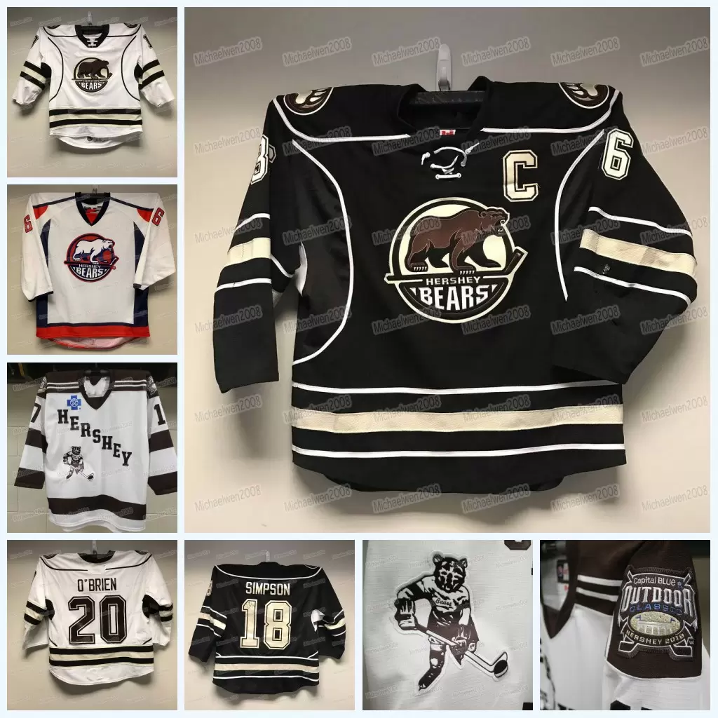 

College wear Custom Hershey Bears Hockey Jersey AHL Tobias Geisser Dylan McIlrath Drake Rymsha Michal Kempny Kody Clark Mason Morelli Cody F, Youth