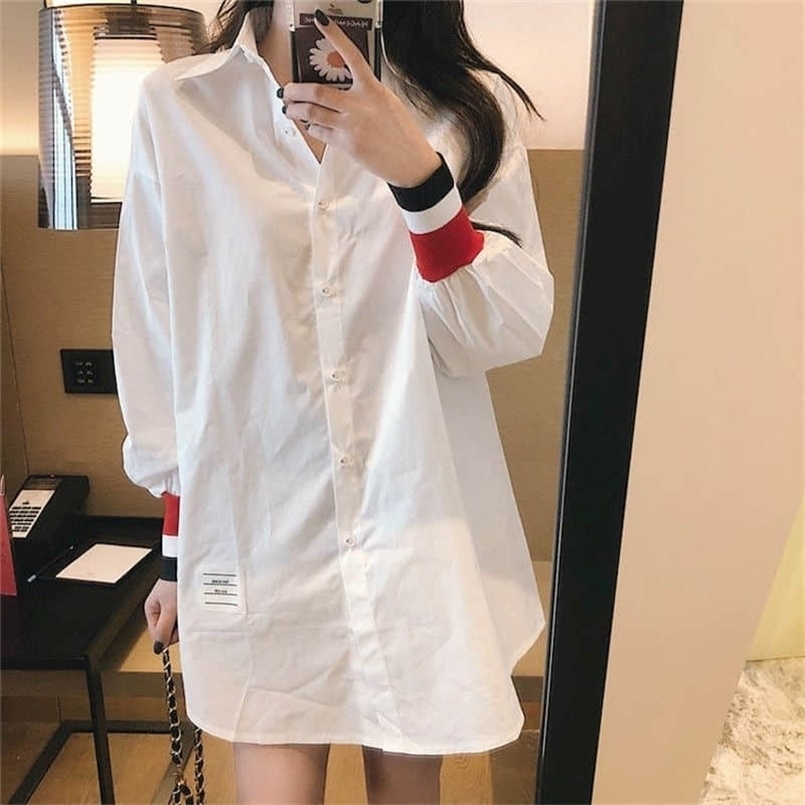 

Women's Blouses Shirts Spring Women Loose Long Sleeve Shirt Casual Fashion Tops Blouse Korean Vintage Style Harajuku Goth Retro Clothes Leisure 220923, White