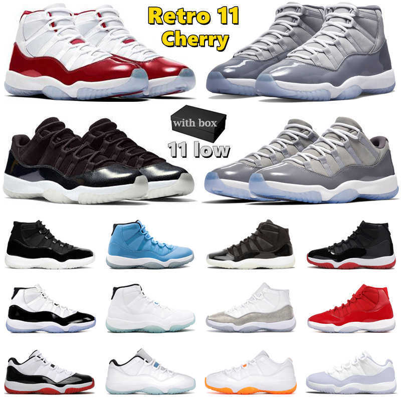 

With Box 11 11s Basketball Shoes Men Women Cherry 72-10 Low Cool Grey 25th Anniversary Bred Pantone Pure Violet Mens Trainers Sport Sneakers, #14