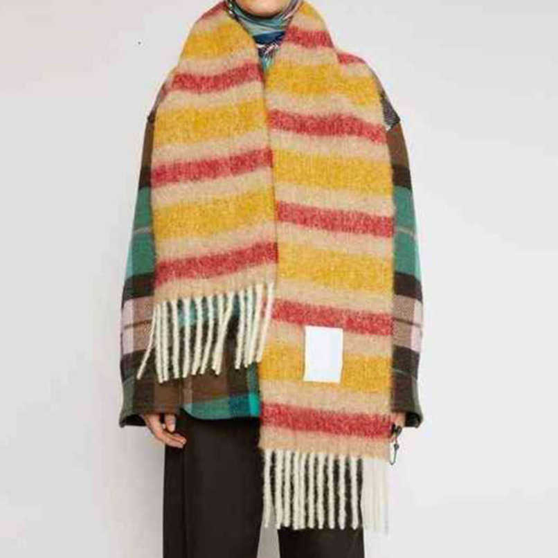 

Ac Classic Luxury Scarf Men Women Shawls Imitation Cashmere Wraps Fashion Students Rainbow Plaid Neckerchief Versatile Warm Bib Female Neckerchiefs Wrap X3k3