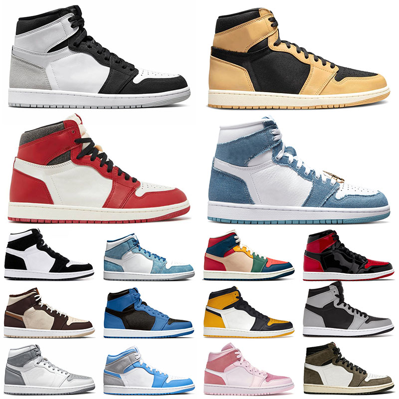 

Designer Jumpman Shoes Authentic J1 Multi Color 1s Basketball Sneakers Offs White Trainers Denim Stealth High Og Heirloom Men Women College, 36-46 college grey
