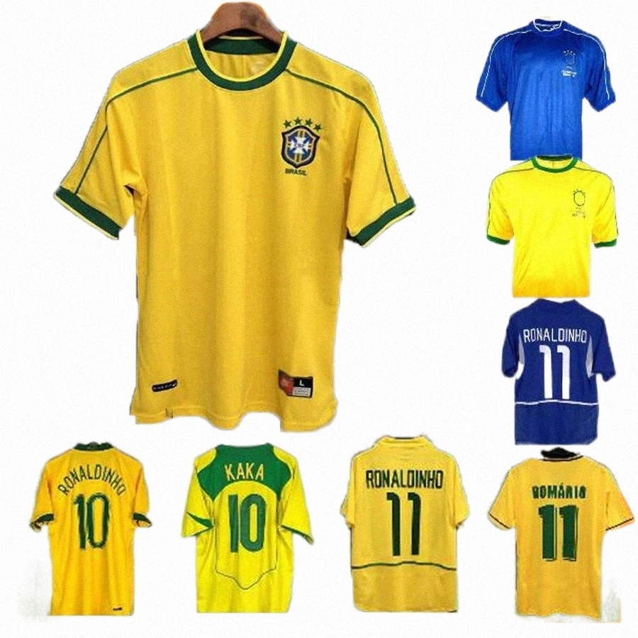 

retro Brazils soccer jerseys Top quality 1994 1988 1998 2000 2002 2004 2006 ROMARIO RONALDINHO RIVALDO KAKA 94 98 00 02 06 football shirt 61q9#