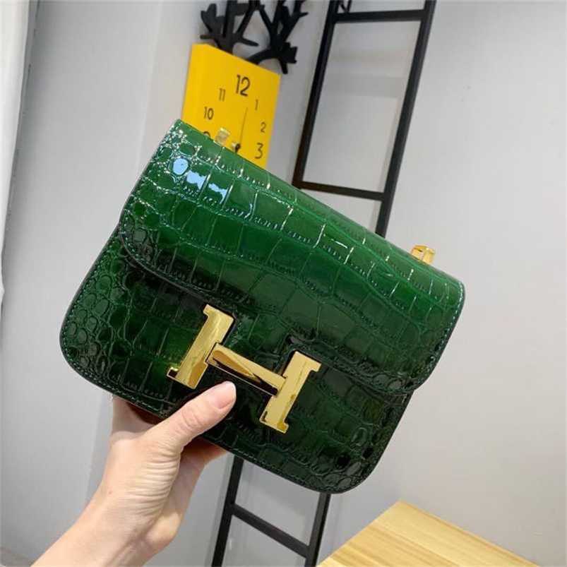 

Designer Herme Bags Constanc Handbags H Kangkang air hostess summer fashion leather tofu single shoulder cross small square patent Have Logo, Black