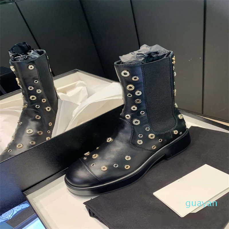

Boots winter women leather fashion designer Fashion Ankle Boot size 35-40, Black