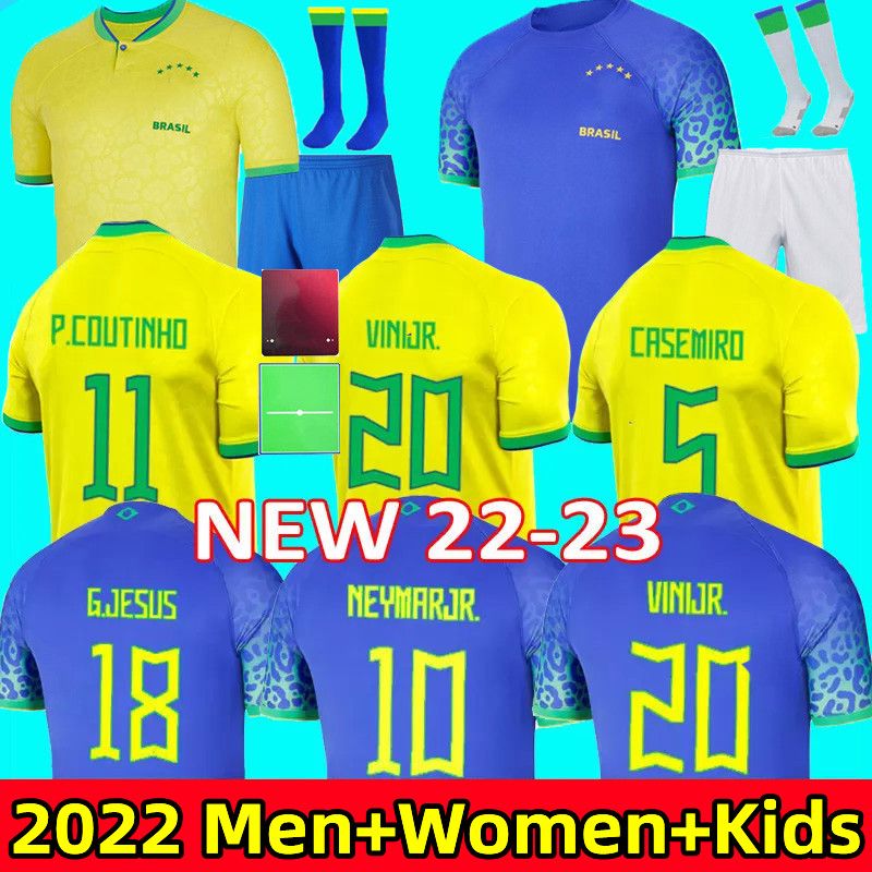 

2022 brazilS soccer jerseys G. JESUS COUTINHO world cup NERES VINI JR Brasil Camiseta de futbol PAQUETA BRUNO FIRMINO CASEMIRO T. SILVA PELE 22 23 football shirt kids kit, Home