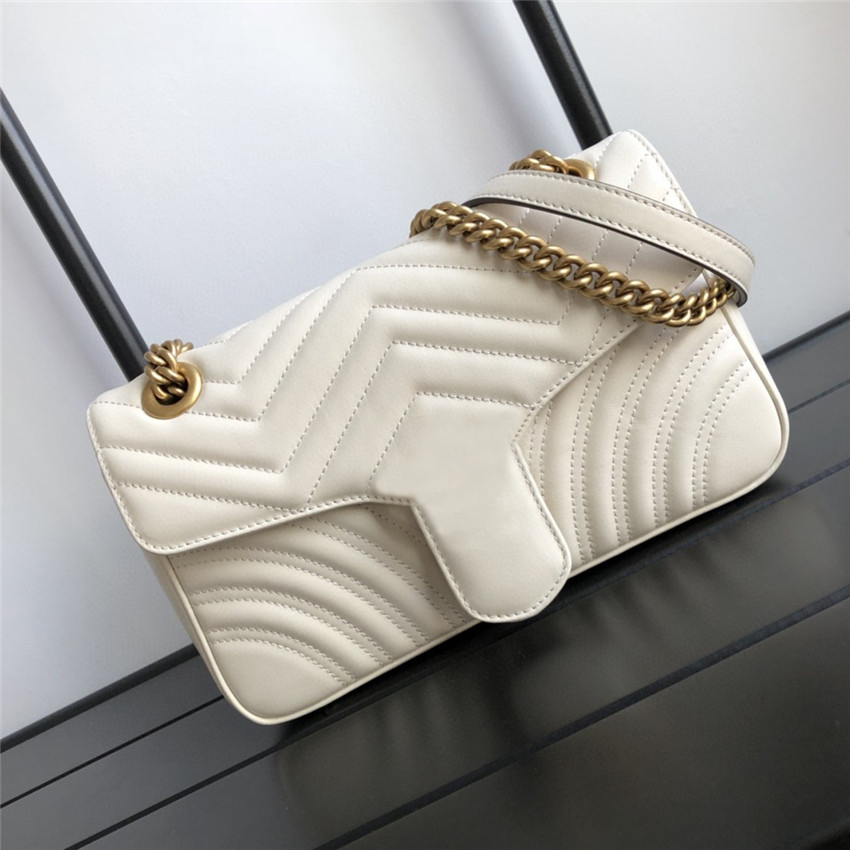 

7A Top Designer bags Heart Shaped Golden Chain bag One Shoulder Messenger Underarm bag Fashion Classic Women's Genuine Leather bag Wave Pattern Luxury Custom made, Black