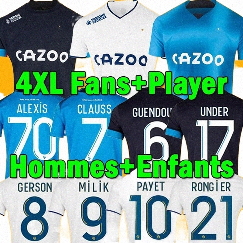 

xxxl 4XL 22 23 MarseilleS soccer jerseys MILIK maillot foot GUENDOUZI PAYET CLAUSS GERSON VERETOUT ALEXIS HARIT Fans Player Version football shirts me b3OY#, 22-23 away sponsor player ucl-patch