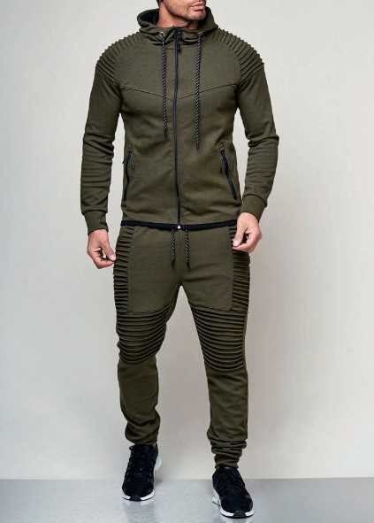 

mens tracksuits leisure sports long sleeve suit solid color cardigan hooded sweater pants two-piece set designer tracksuit size -3XL, Black