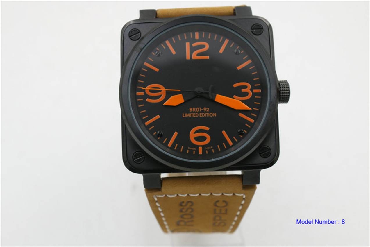 

Top Quality 44MM mens bell watch waterproof automatic movement mechanical sapphire glass stainless steel men ross wristwatches br1