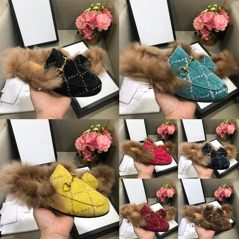 

Designer Slippers Fur Mules Flats Chain Ladies Casual Shoes Women Mens Loafers Muller Slipper Shoe Furry Slides