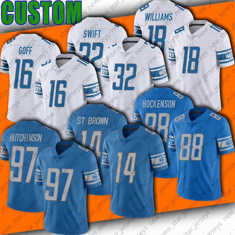 

Football 97 Aidan Hutchinson DAndre Swift jersey shirt shirt polos s Amon Ra St Brown Jared Goff TJ Hockenson Jerseys Detroits Barry Sanders Penei Sewell Liones, Woman custom jersey (xs)