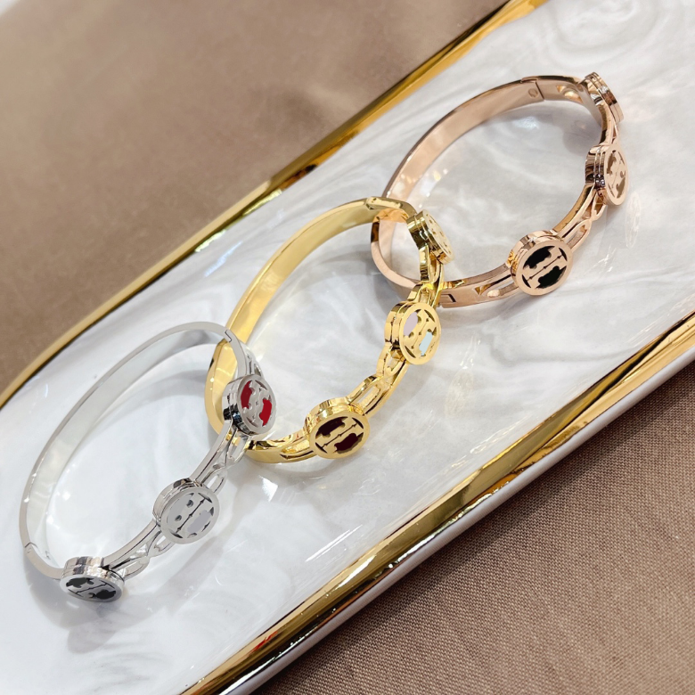 

Gold Bangle for Women Bracelets Luxury Designer Jewelry Crystal 18K Plated Rose Silver Plated Stainless steel Bracelet Lovers Gift S289