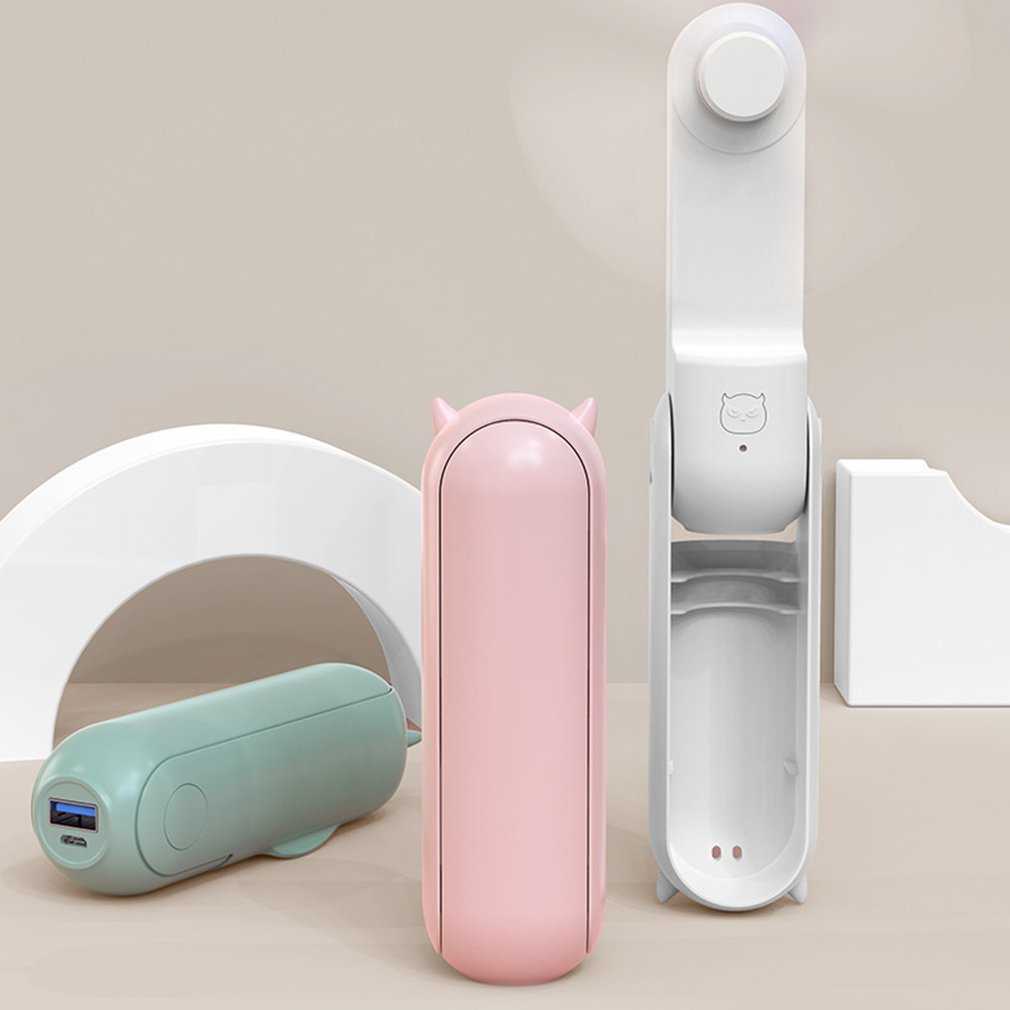 Electric Fans Portable Fan Mini USB Handheld Small Chargeable Folding Fan Student Desktop Outdoor Summer Cooling Energy Saving with Power Bank T2-image-806531216
