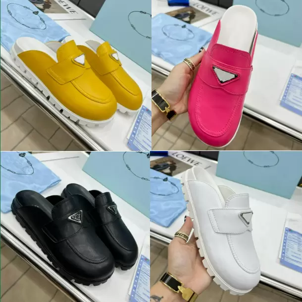 pantoufles designer Pantoufle Femme Princetown Appartements Femmes Plateforme Designer Mocassins Triangle Mode Robe Dames Casual Mules