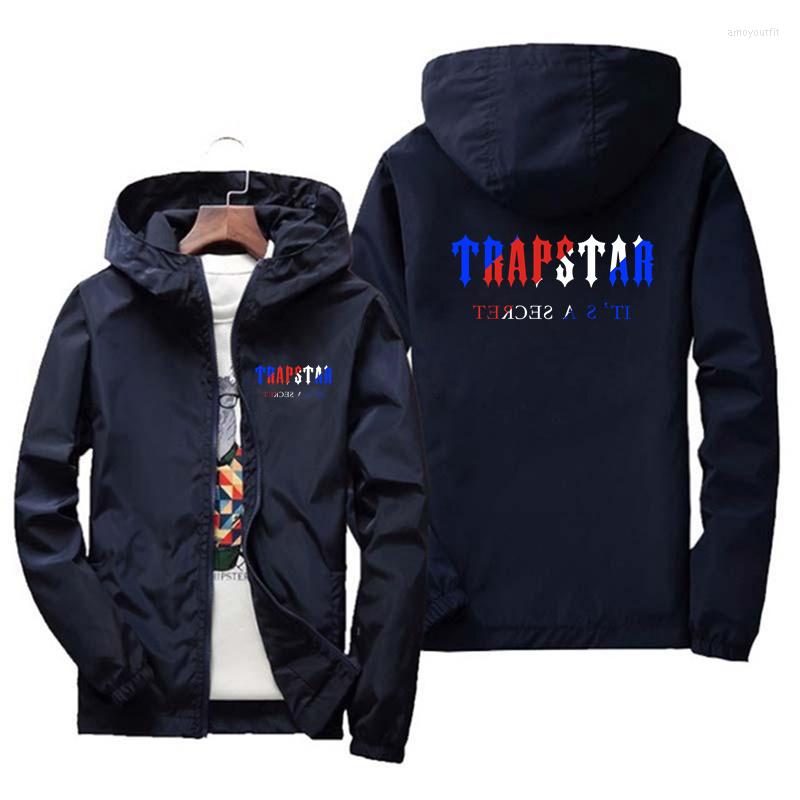 

Men' Jackets Jacket Men' Top Fashion Outdoor Clothing Funny Windbreaker Hoodie Thin Hooded Coat TRAPSTAR, White 1