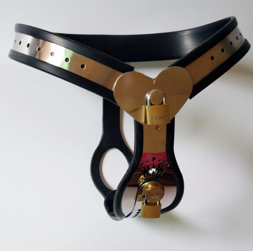Chastity Devices Female Belt Love shape Y type Stainless Steel Device BDSM Bondage Adult Toys and anal plug vagina plug For Women