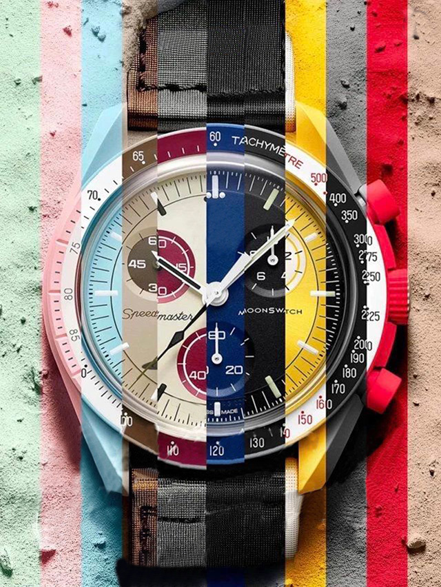 

Bioceramic Moonswatch Swiss Quqrtz Chronograph Mens Watch Mission To Jupiter 42mm swatchity Real beige Ceramic Black Nylon Strap With Box Super Edition Puretime B2, With original box 1