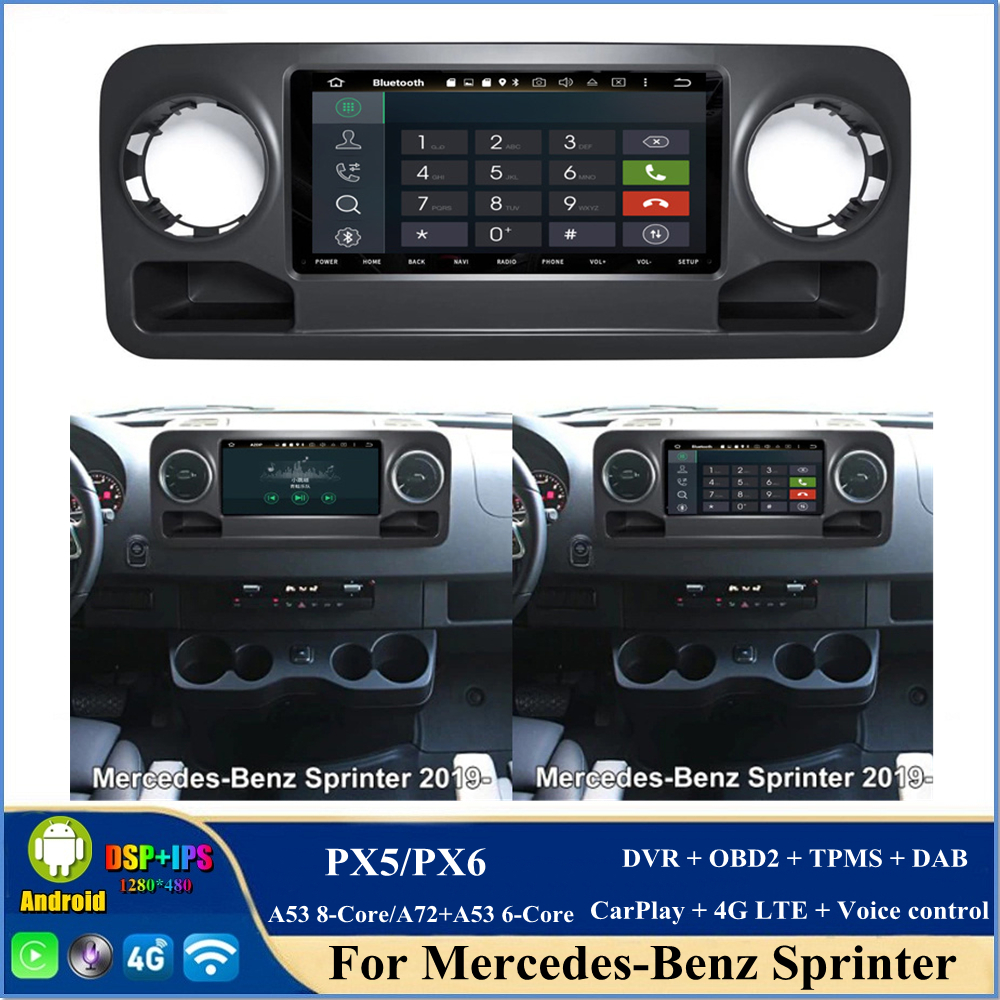 

10.25" PX6 Android 10 Car DVD Player for Mercedes-Benz Sprinter 2019-2020 DSP Stereo Radio GPS Navigation WIFI Bluetooth 5.0 CarPlay & Android Auto Steering Wheel Controls