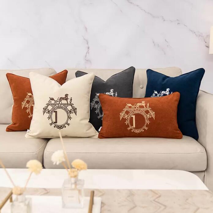 

Embroidery Letter Luxury Sofa Cushions Designer Decorative Pillow Cushion Cotton Home Decor Living Room Throw Pillows Decor, #1