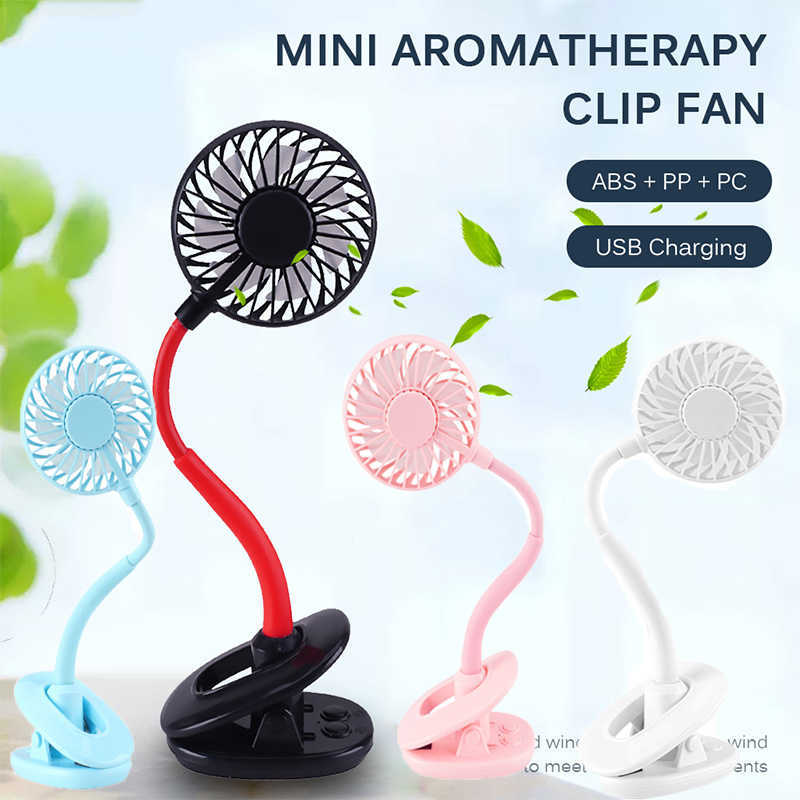 Electric Fans Bendable Car Seat Clip Usb Charging Small Mute Desktop Baby Stroller Summer Cooling T220924-image-806844189