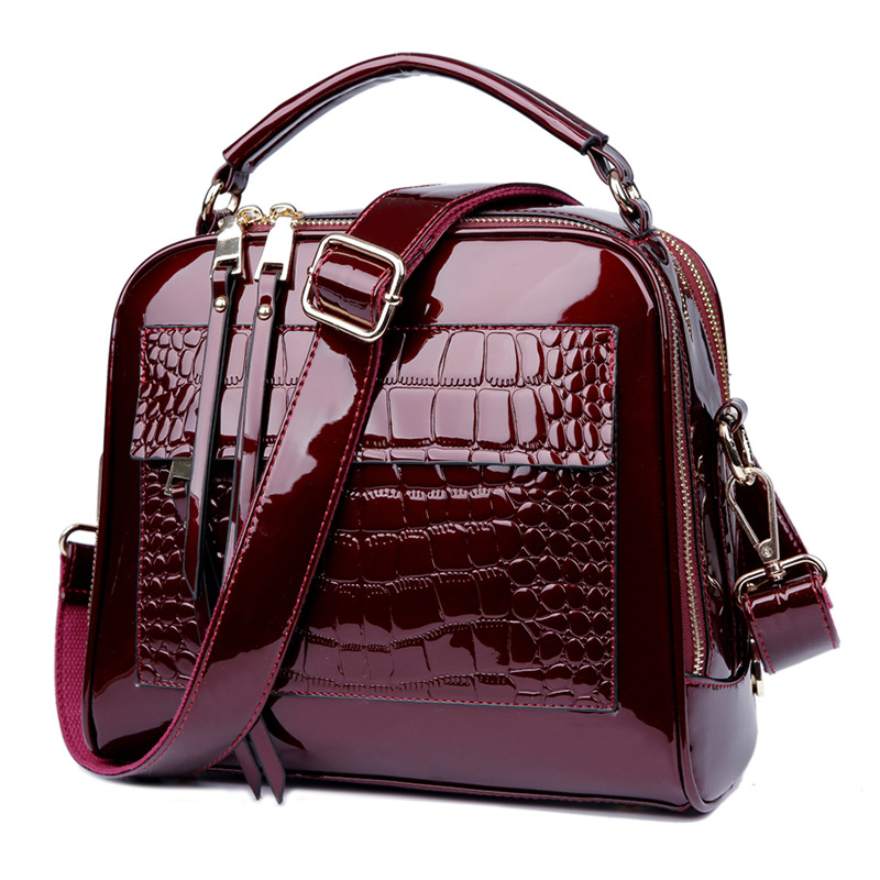 Evening Bag Shell Patent Leather Messenger Bags for Women Luxury Designer Solid Color Shoulder Handbag Party Crossbody Tote