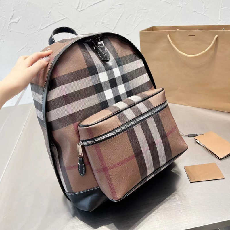 Shoulder Bags 22 new Korean version of B backpack large capacity checkered travel bag school for men and women