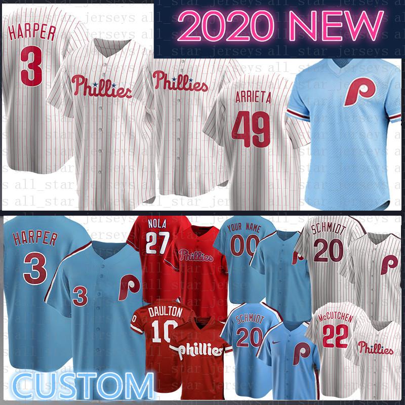 

baseball Philadelphia Bryce Custom Harper Baseball Jersey Mike Schmidt Andrew Tug McGraw McCutchen Maikel Franco Steve Carlton Jim Thome Jea, 2020 jersey(feichengren)