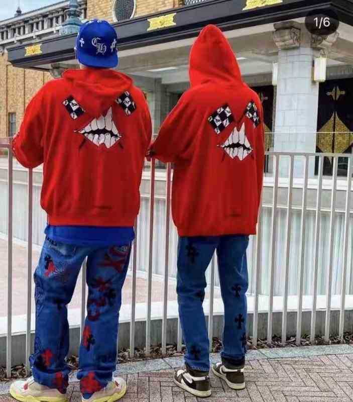 

Hoodie 2022designer Hoodies Chrome Brand Fashion Autumn Hoodies Heart Sweatshirt Cotton Loose Long Sleeve Sweatshirt64m0, Red