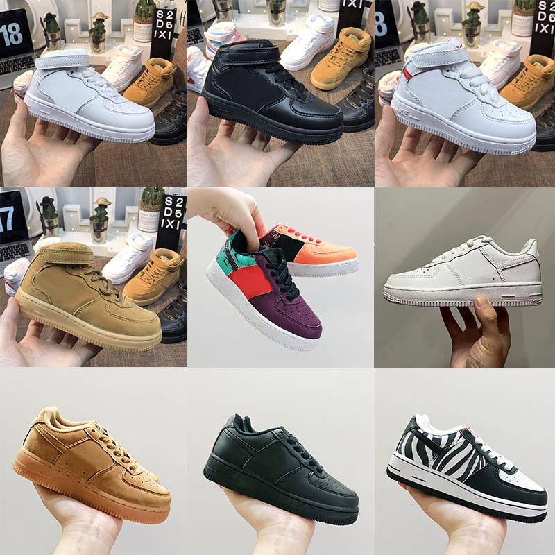 

2022 Kids Force 1 Skateboarding Shoes for Skate Shoe Youth Sneakers Children Sneaker Pour Enfants Sports Chaussures Teenage Boys with shoe box Size 25-35, 60