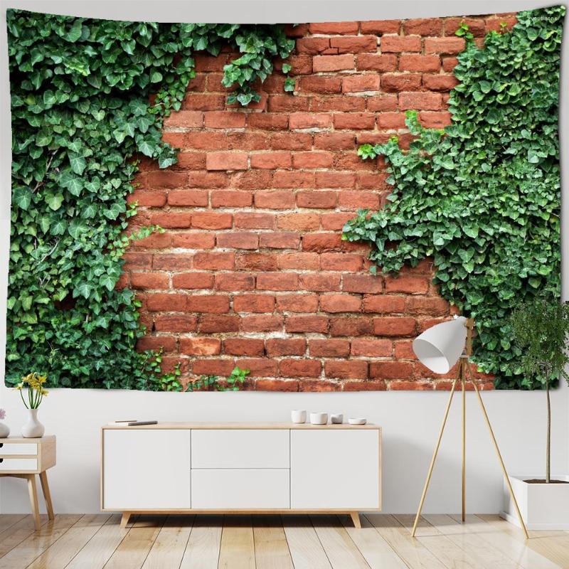 

Tapestries Rock Brick Wall Vine Plant Printed Large Tapestry Hippie Hanging Bohemian Mandala Blanket Art Decor