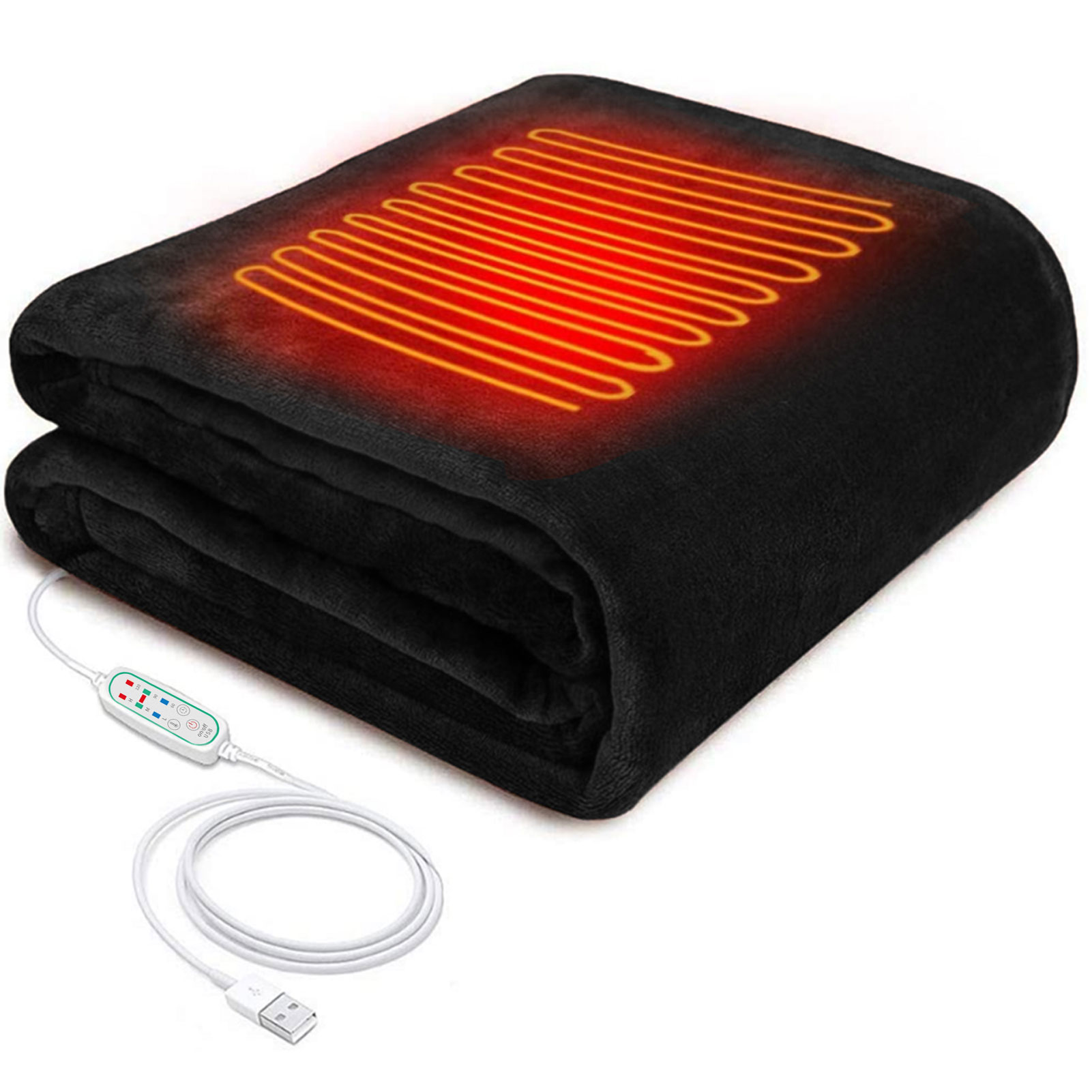 

5V 4W Electric Heating Shawl Washable Heated Blanket 3 Heat Settings with Timing Function