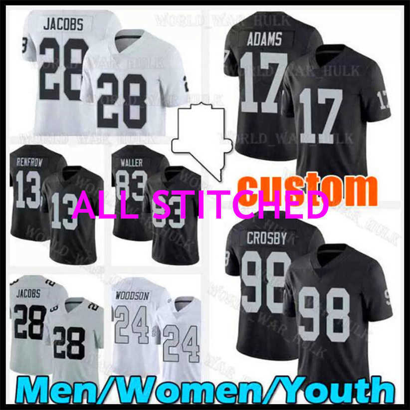 

Custom Davante Adams Jersey Las Vegas''Raiders''Mens Youth Womens Maxx Crosby Hunter Renfrow Darren Waller patch Derek Carr Josh Jacobs, Color